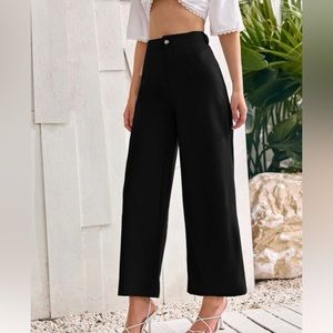 Shein- black solid wide leg pants